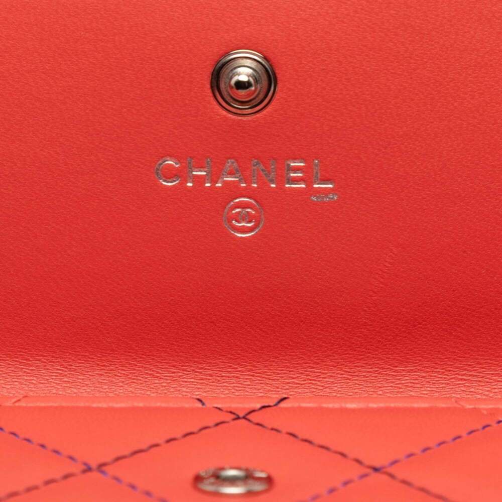 CHANEL Pink Lambskin Leather Logo Wallet - Picture 5 of 7